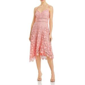 Eliza J. Asymmetric Hem  Peach Lace Dress | 8